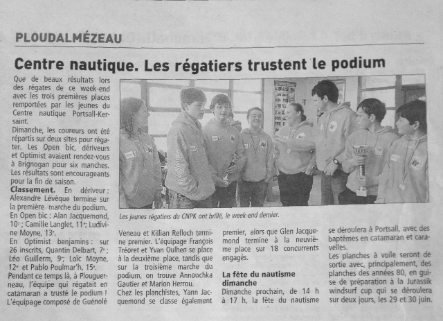 article Télégramme 19 mai 2013